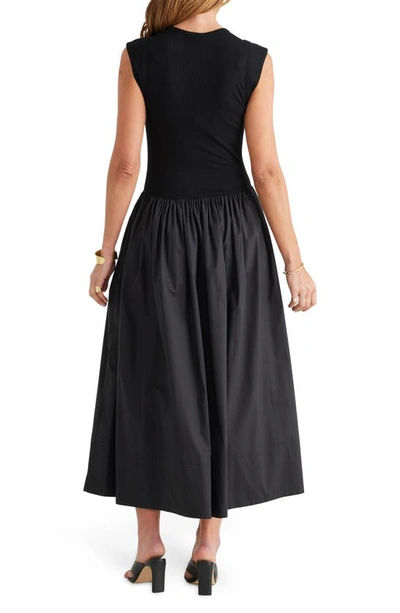 Shop Brave + True Daphne Mixed Media Sleeveless Maxi Dress In Black