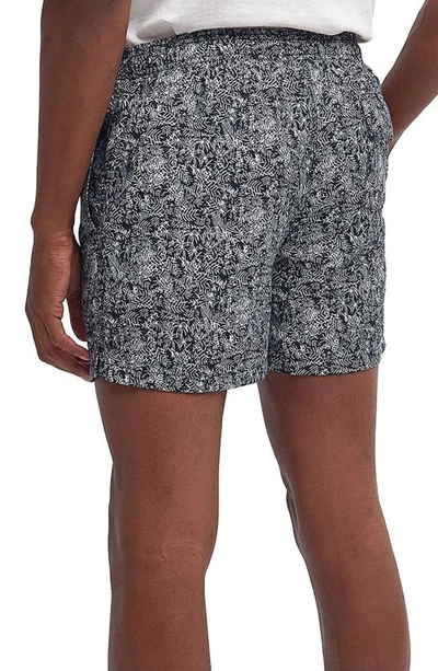 Shop Barbour Braithwell Logo Embroidered Swim Trunks In Navy