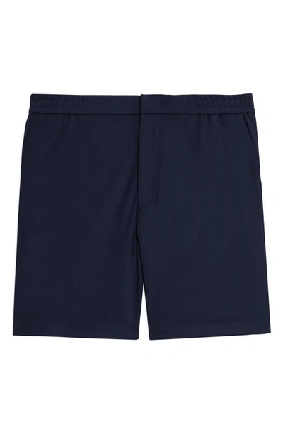 Theory Men's Curtis Flat Front Shorts In Baltic