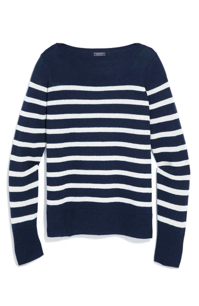 Shop Vineyard Vines Cashere & Linen Boatneck Sweater In Nautical Navy