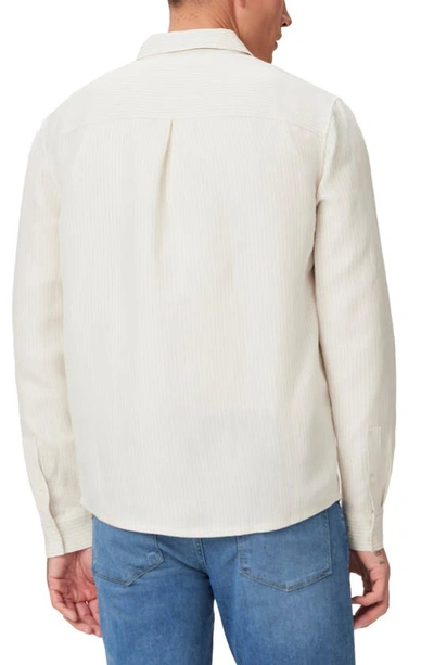 Shop Paige Peters Pinstripe Linen Blend Button-up Shirt In Salt Water