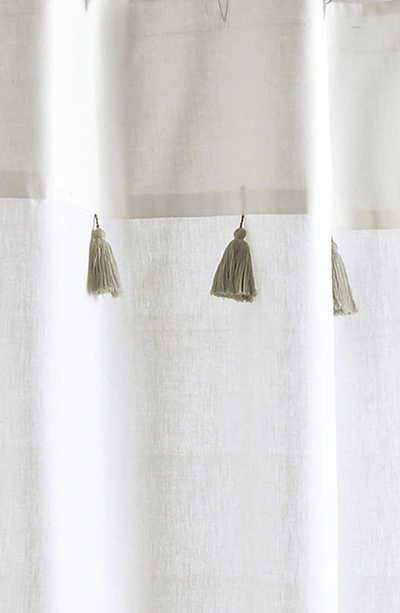 Shop Peri Home Panama Stripe Shower Curtain In Taupe