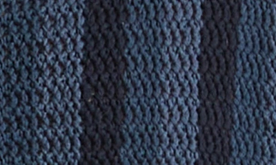 Shop Vince Crochet Stripe Short Sleeve Button-up Cotton Sweater In Coastal Combo