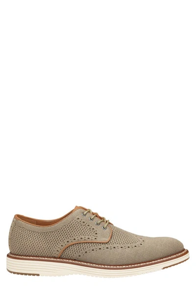 Shop Johnston & Murphy Upton Knit Wingtip Derby In Taupe Heathered Knit