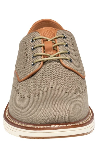 Johnston & Murphy Upton Knit Wingtip Derby In Taupe Heathered Knit