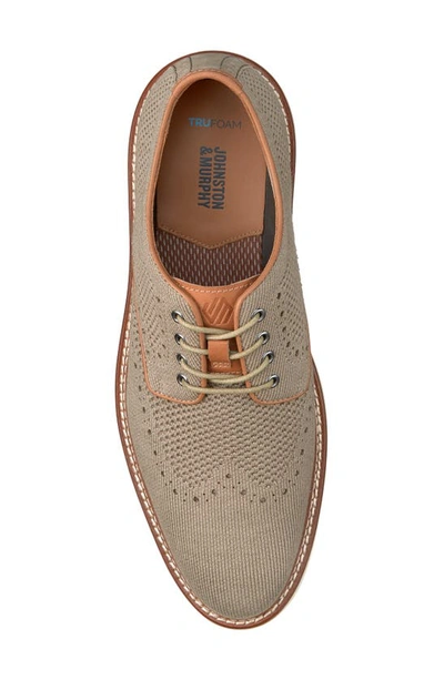 Johnston & Murphy Upton Knit Wingtip Derby In Taupe Heathered Knit