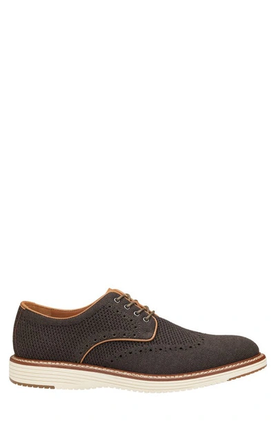 Shop Johnston & Murphy Upton Knit Wingtip Derby In Brown Heathered Knit