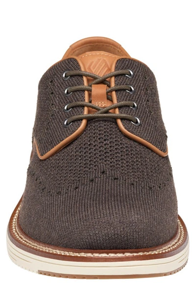 Shop Johnston & Murphy Upton Knit Wingtip Derby In Brown Heathered Knit