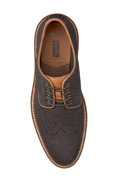 Shop Johnston & Murphy Upton Knit Wingtip Derby In Brown Heathered Knit