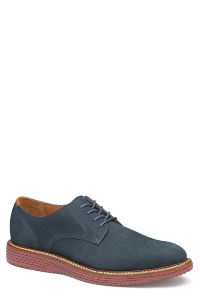 Shop Johnston & Murphy Upton Plain Toe Derby In Navy Nubuck