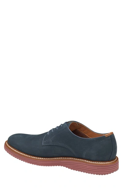 Shop Johnston & Murphy Upton Plain Toe Derby In Navy Nubuck