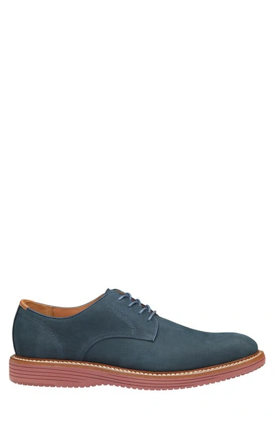 Shop Johnston & Murphy Upton Plain Toe Derby In Navy Nubuck