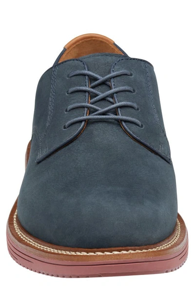 Shop Johnston & Murphy Upton Plain Toe Derby In Navy Nubuck