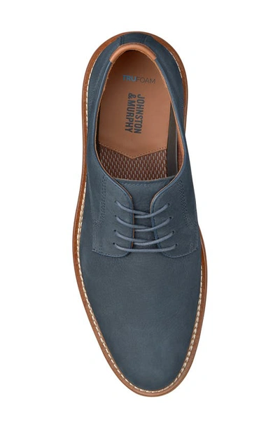 Shop Johnston & Murphy Upton Plain Toe Derby In Navy Nubuck