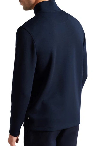 Shop Ted Baker Veller Stripe Half Zip Pullover In Navy