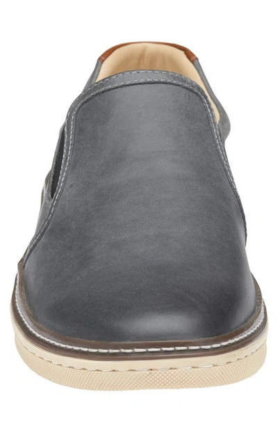 Shop Johnston & Murphy Mcguffey Slip-on Sneaker In Gray Oiled Full Grain