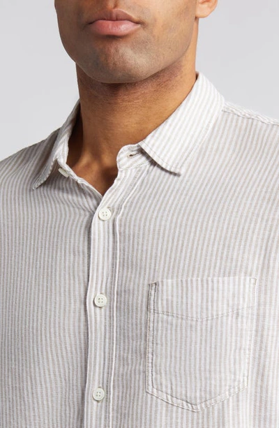 Shop Rails Connor Stripe Linen Blend Button-up Shirt In Ghurka White Pinstripe