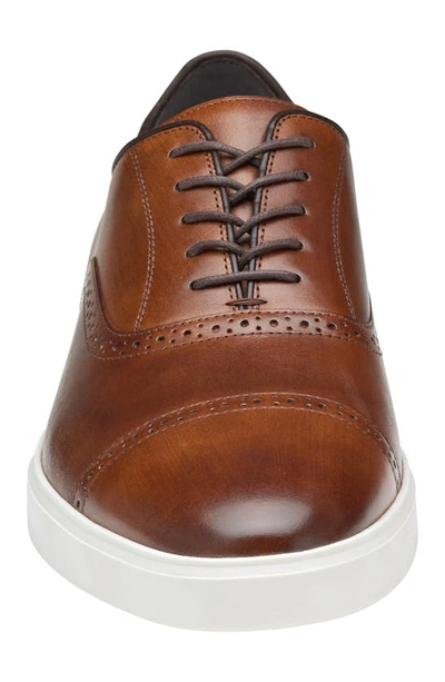 Shop Johnston & Murphy Brody Cap Toe Oxford Sneaker In Brown Hand-stained Full Grain