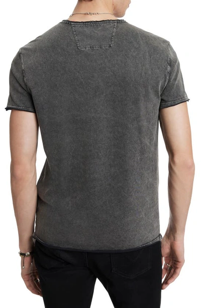 Shop John Varvatos Scorpion Embroidered Cotton T-shirt In Charcoal