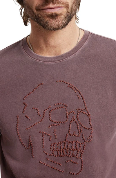 Shop John Varvatos Beaded Skull Cotton T-shirt In Mauvewood