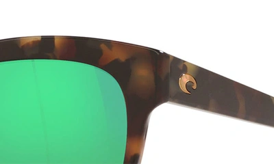Shop Costa Del Mar Bimini 55mm Mirrored Polarized Cat Eye Sunglasses In Green