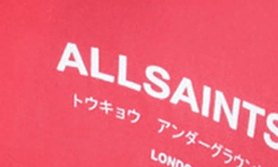 Shop Allsaints Underground Logo Short Sleeve Camp Shirt In Hot Pink