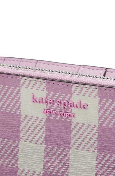 Shop Kate Spade Morgan Gingham Field Wallet In Berry Cream Multi