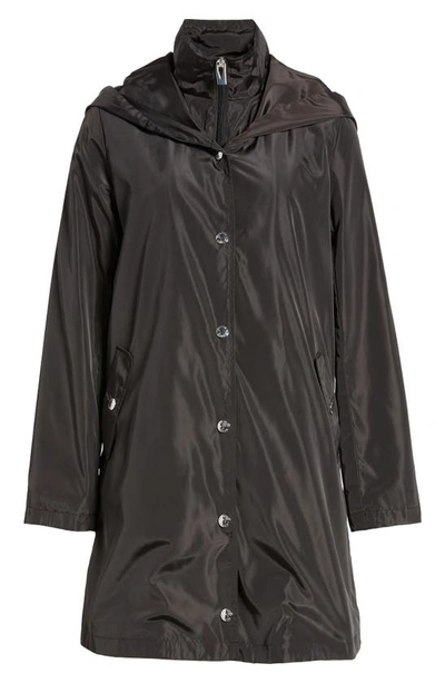 Shop Via Spiga Water Resistant Packable Rain Jacket In Black