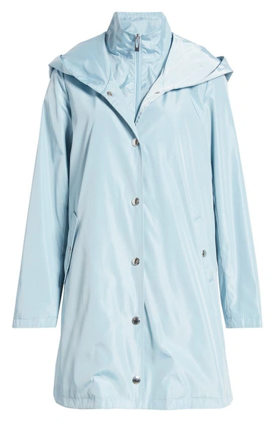 Shop Via Spiga Water Resistant Packable Rain Jacket In Sky Blue