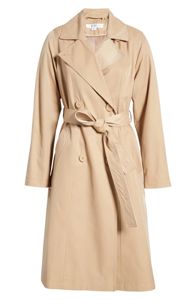 Shop Via Spiga Water Repellent Double Breasted Cotton Blend Trench Coat In Camel/ Cream