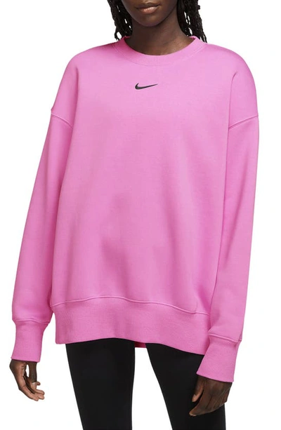 Shop Nike Sportswear Phoenix Sweatshirt In Playful Pink/ Black