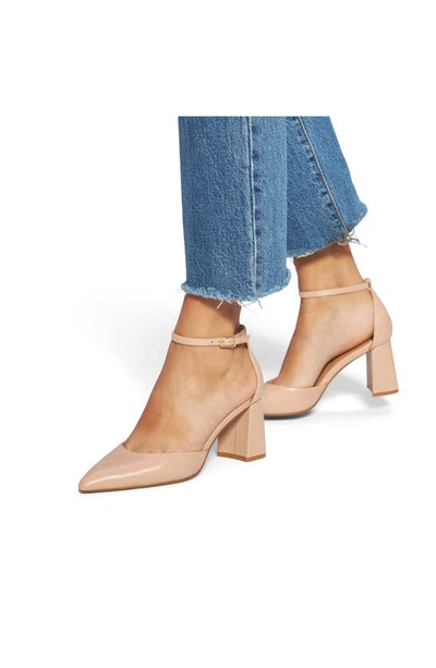 Aldo Jan Ankle Strap Pointed Toe Pump In Beige