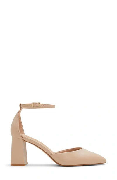 Aldo Jan Ankle Strap Pointed Toe Pump In Beige