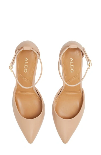Aldo Jan Ankle Strap Pointed Toe Pump In Beige