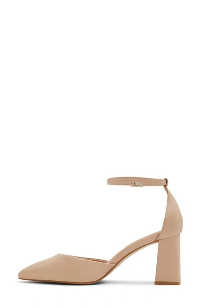 Aldo Jan Ankle Strap Pointed Toe Pump In Beige