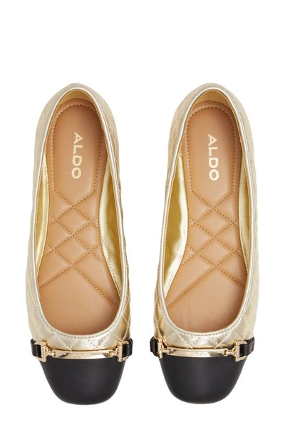 Shop Aldo Leanne Bit Ballet Flat In Gold