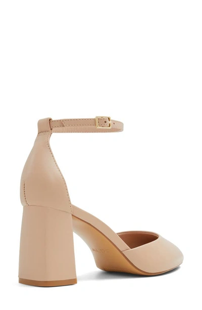Aldo Jan Ankle Strap Pointed Toe Pump In Beige