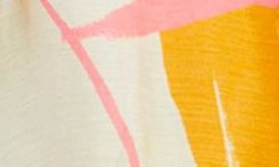 Shop Vineyard Vines Flutter Sleeve Linen & Silk Blend Shirtdress In Tropical Absract-stone