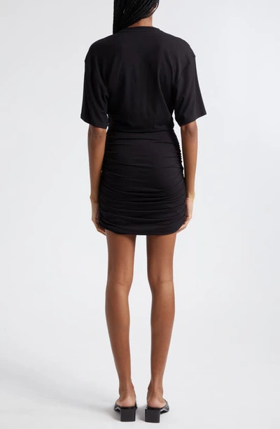 Shop Atm Anthony Thomas Melillo Ruched Jersey Minidress In Black