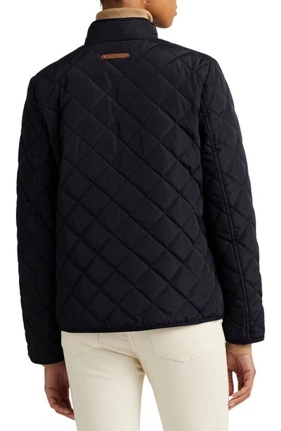 Shop Lauren Ralph Lauren Quilted Recycled Polyester Jacket In Dark Navy