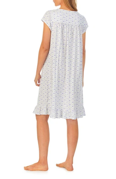 Shop Eileen West Floral Print Cap Sleeve Cotton Jersey Short Nightgown In Floralpt