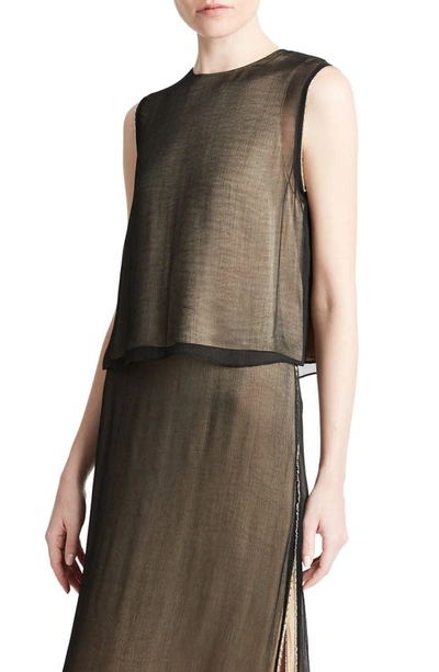 Shop Vince Bead Detail Layered Tank In Black