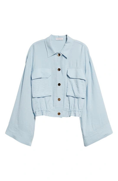 Shop Ramy Brook Chelsea Snap-up Jacket In Crystal Blue