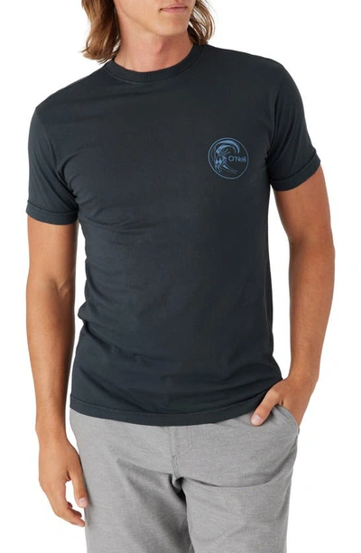Shop O'neill Sun Organic Cotton Graphic T-shirt In Dark Charcoal