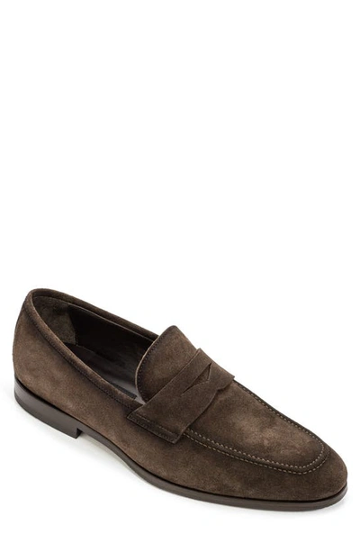 Shop To Boot New York Ronny Penny Loafer In Dark Brown Suede