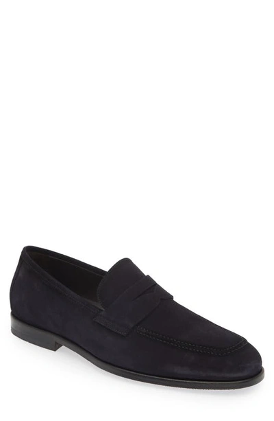 Shop To Boot New York Ronny Penny Loafer In Blue Suede