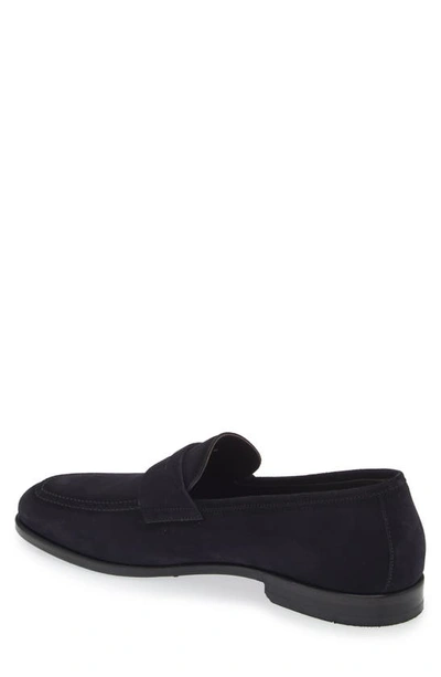 Shop To Boot New York Ronny Penny Loafer In Blue Suede