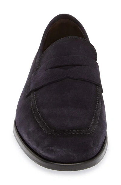Shop To Boot New York Ronny Penny Loafer In Blue Suede