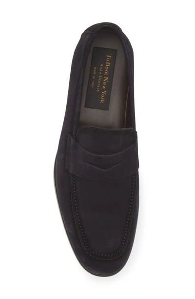 Shop To Boot New York Ronny Penny Loafer In Blue Suede