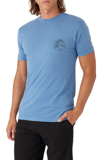 Shop O'neill Bt Organic Cotton Graphic T-shirt In Copen Blue